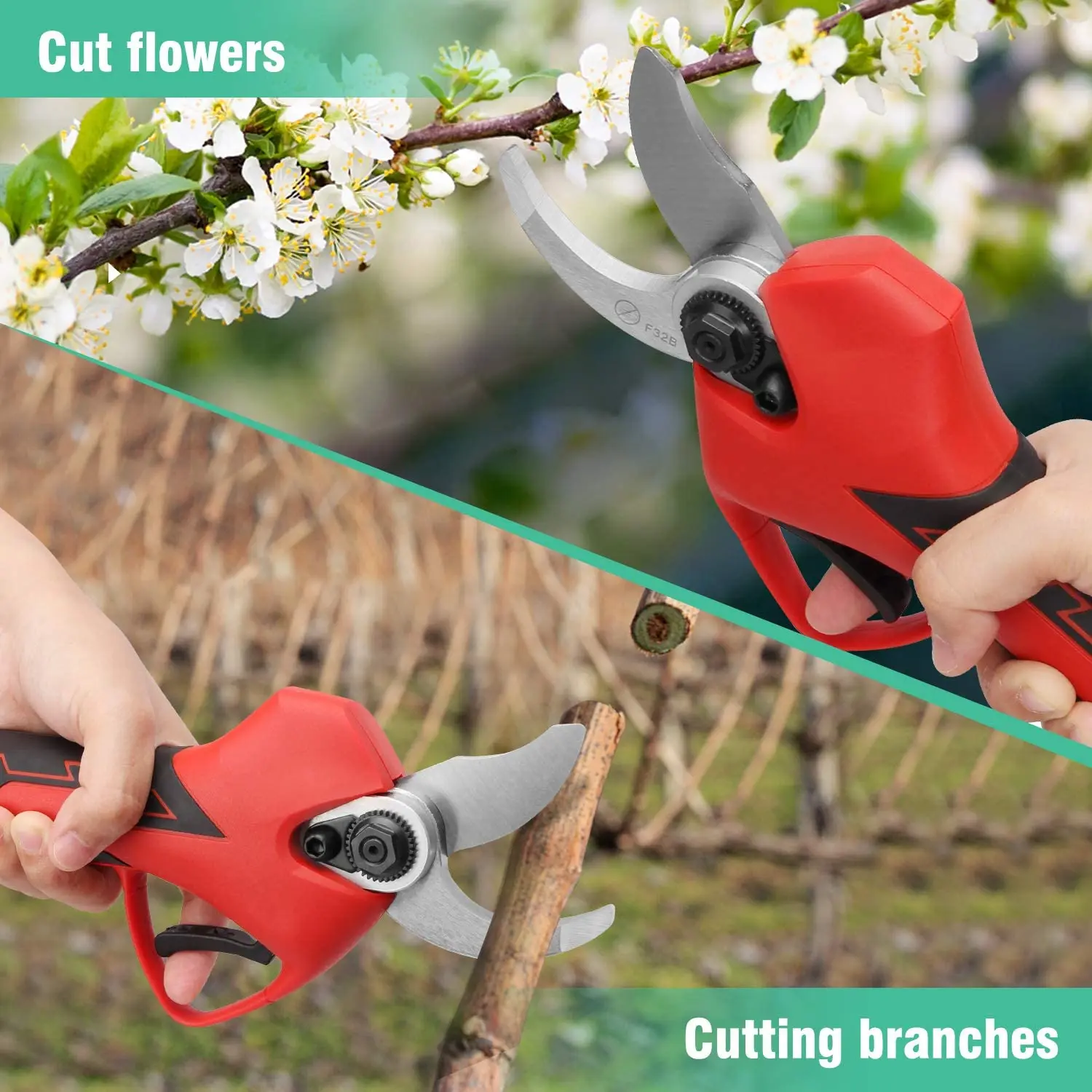 21V 2.0Ah Rechargeable Battery Tree Branch Pruner Cordless Power Scissors Pruning Shears