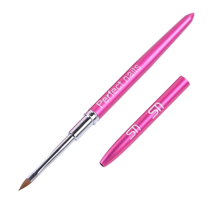 
Private Label Oem Crystal Metal Handle kolinsky Hair Custom Manicure Gel Brush ,Liner Nail Brush and 3D Acrylic Nail Art Brush 