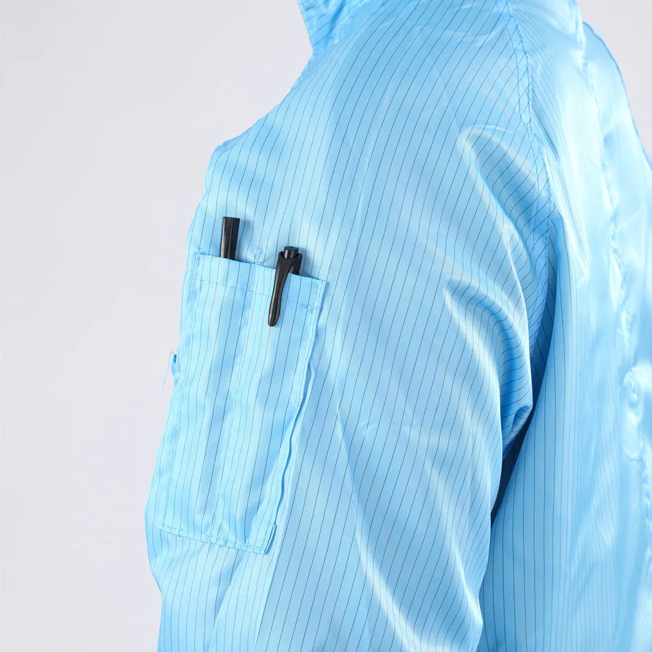Carbon Fiber Cleanroom ESD Clothes Anti-static Lint Free ESD Cleanroom Clothing