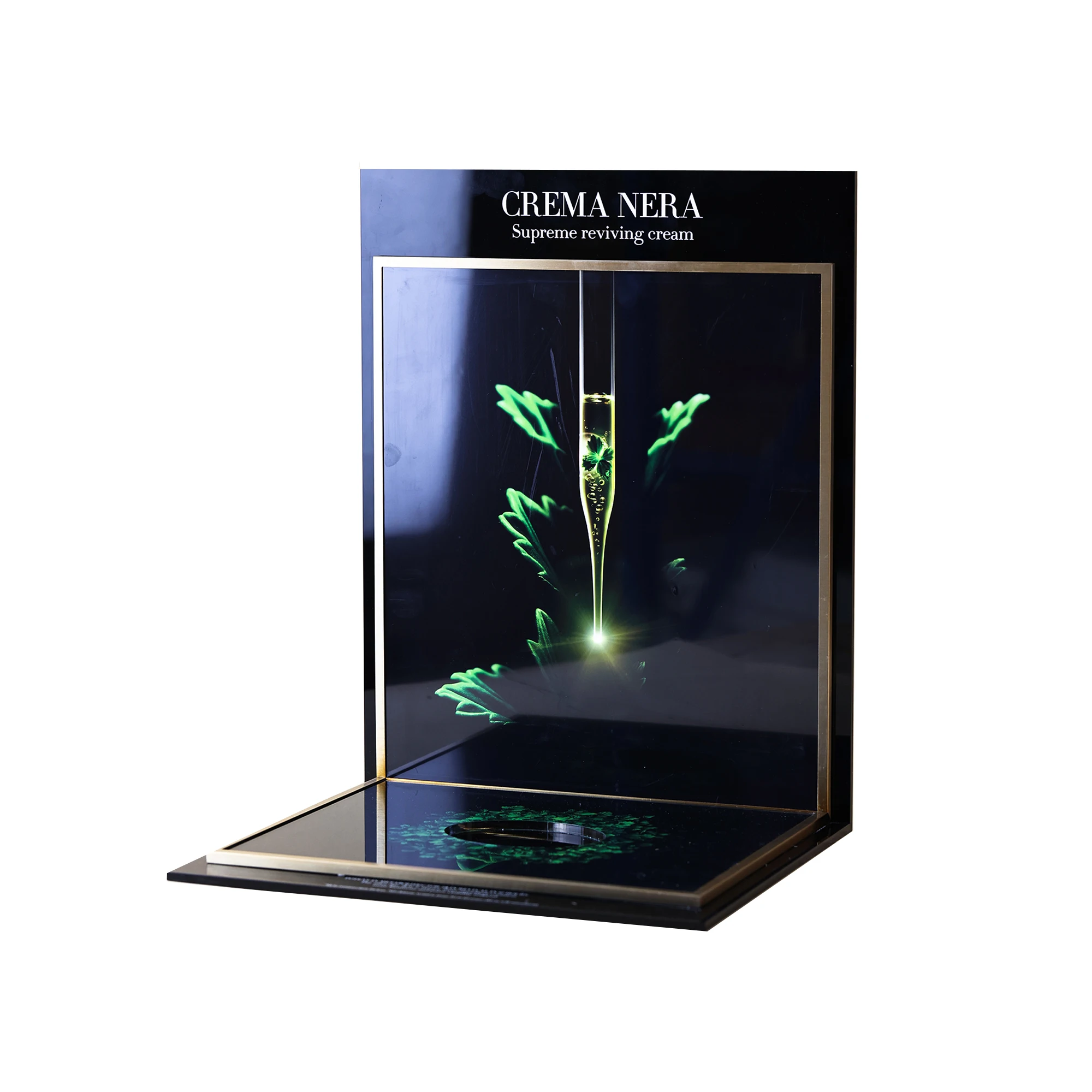 Easy L shape useful cardboard acrylic beauty store cosmetic countertop stand pop display