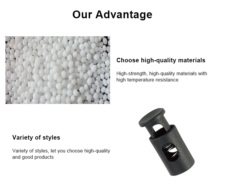 High Quality Big Size Round Spring Plastic Buckle Two Holes Cord Stopper