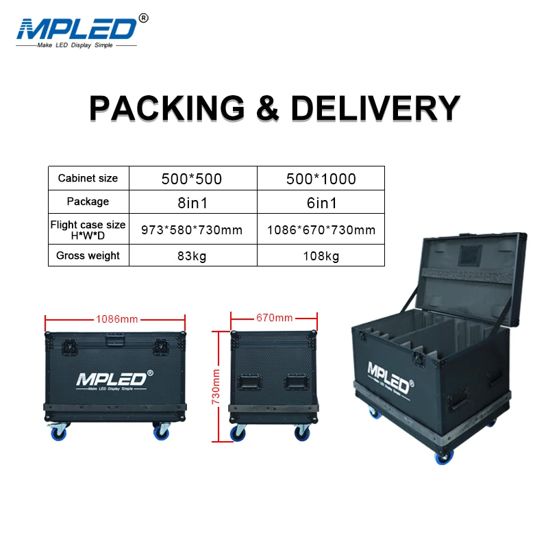MPLED LED Display Design with Detachable Power P1.9 P2.6 P2.9 P3.91 Outdoor Rental Stage P3 Led Screen Video Wall