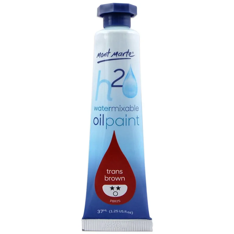Mont Marte Water Mixable Oil Paint 37ml - Trans Brown Oil Paint