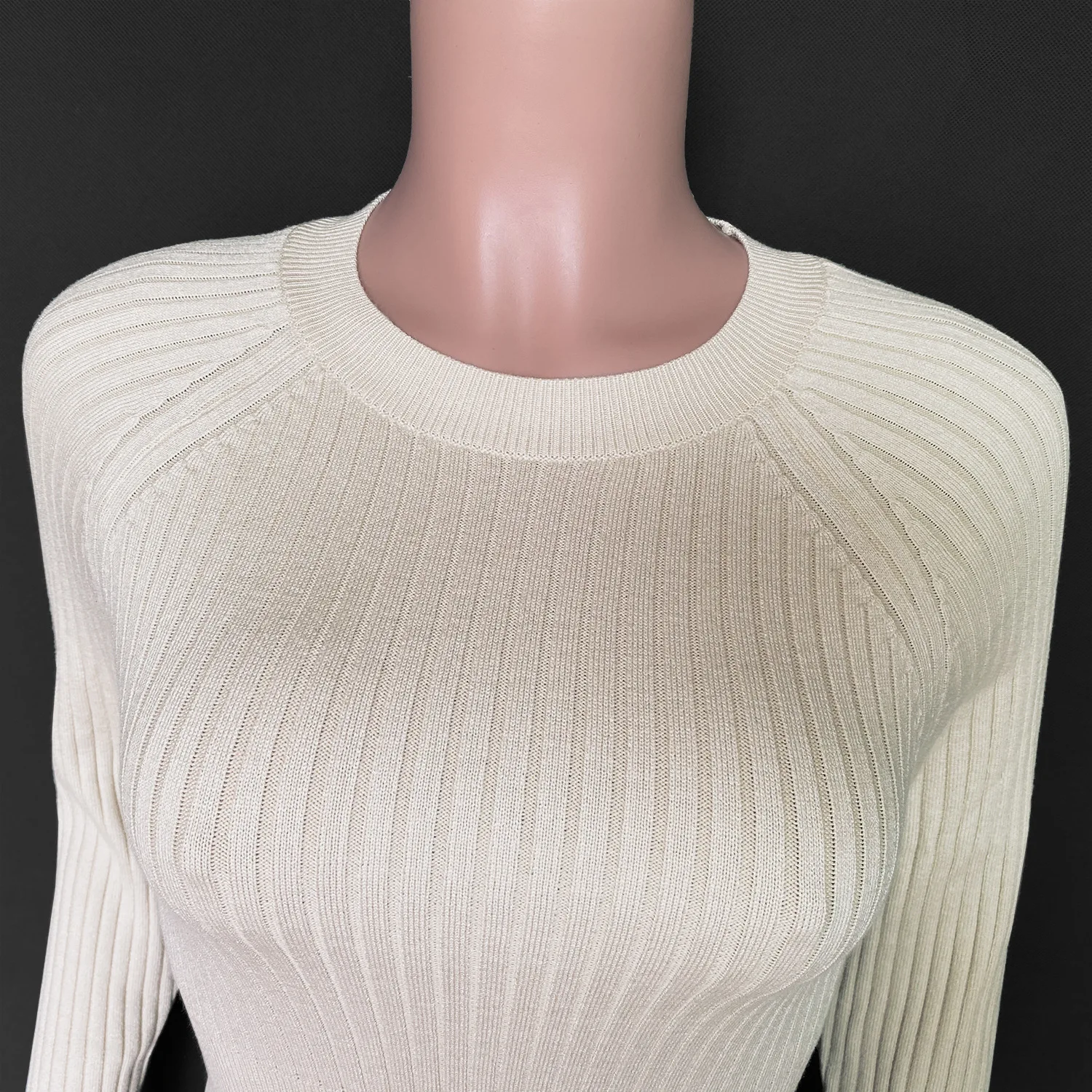 New Arrival High Quality Long Sleeve Wide Leg Knitted Ribbed Two Piece Lounge Wear For Women 1