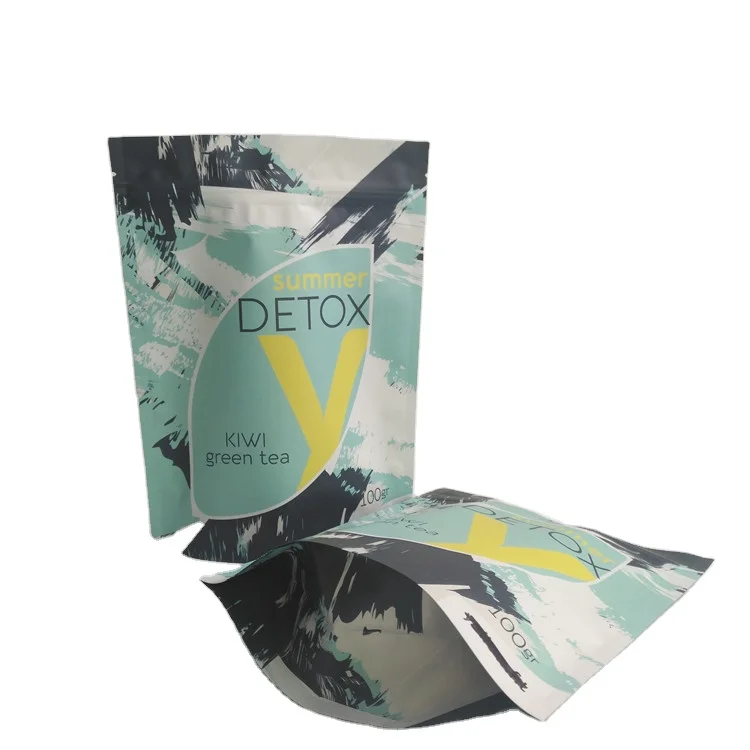 
High Quality Food Grade Green Tea Spice Powder Packaging Custom Printed Laminated Tea Bags With Logo 