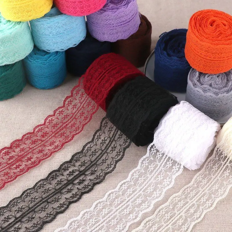 Factory Handmade 4.5cm Width 10meter Length Net yarn embroidery rose flower clothes lace DIY macrame fabric trimming