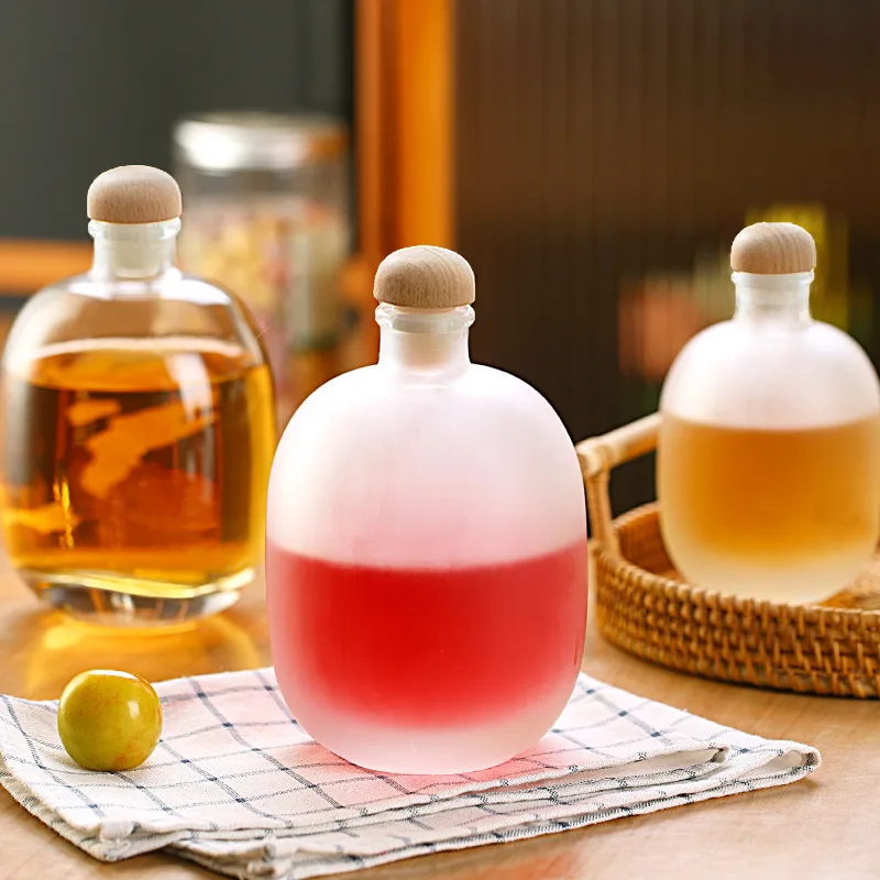 По индивидуальному заказу 250ml 500ml прозрачные матовые донышко слишком Бостон ликера напитков фруктового вина стеклянная бутылка (с крышкой)