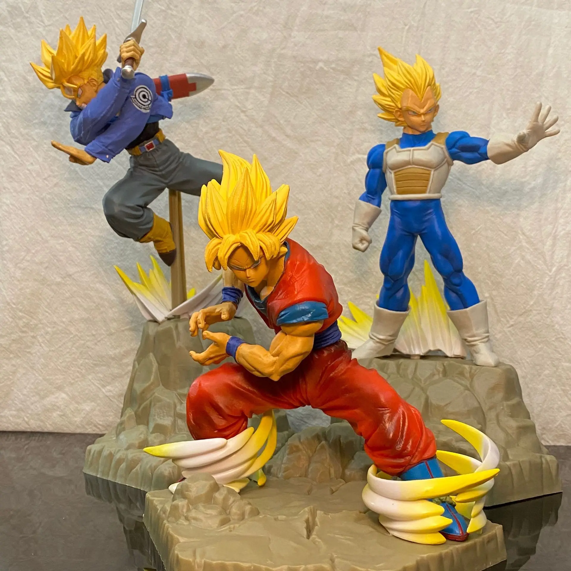 Anime Dragon Balls Goku Vegeta Trunks PVC doll Resin Statues Kids toys hobbies Crafts Home Decor Action figures