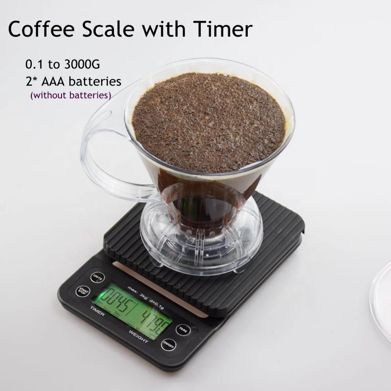 Coffee Scale with Timer 3kg 0.1kg Electronic Digital LCD Kitchen Scale 2*AAA Batteries Baking Measure Tools BP122 Nenya OLi