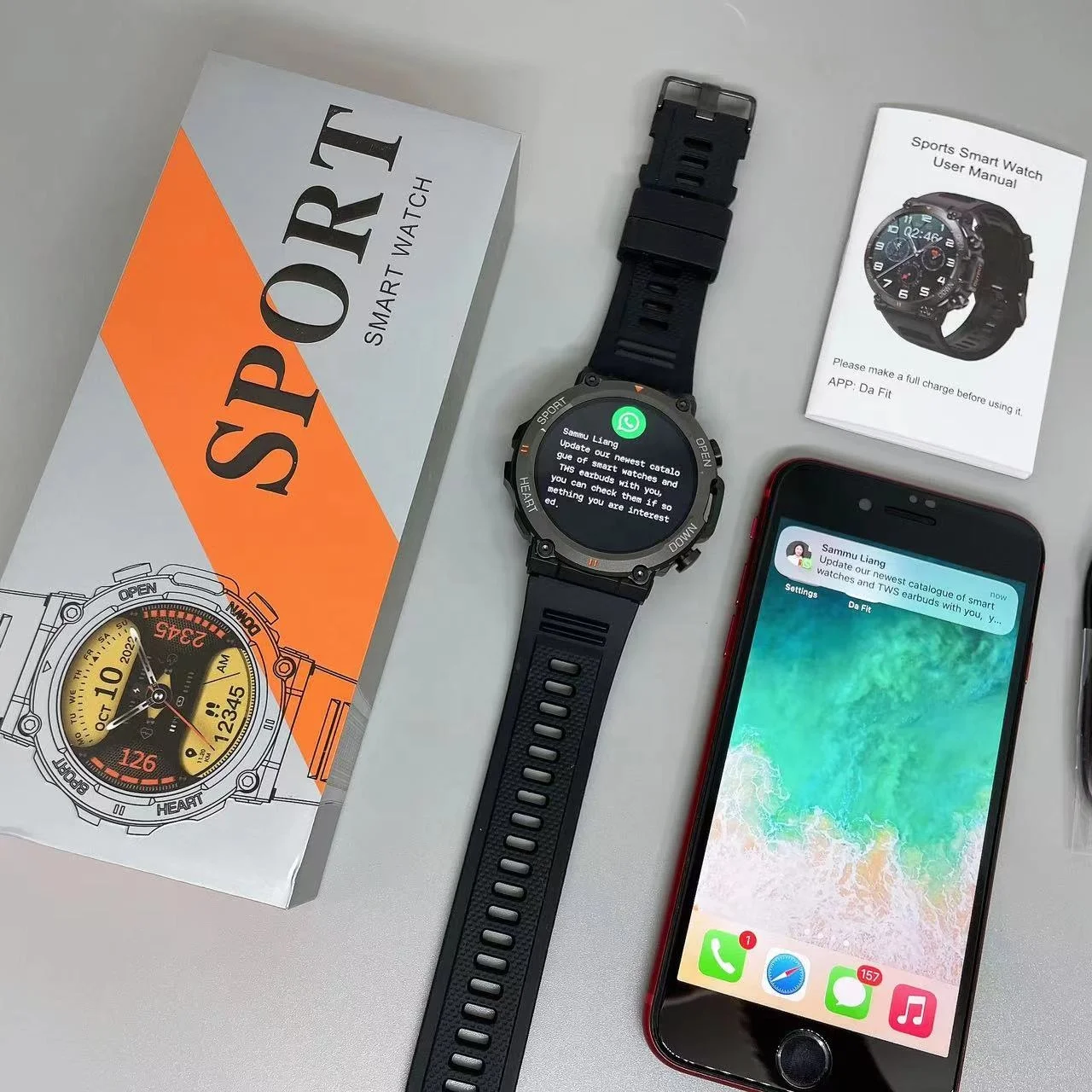 2023 New ARRIVAL Super Quality Smart watch Outdoor 1.39 inch blood pressure heart rate android BT call music fitness smartwatch