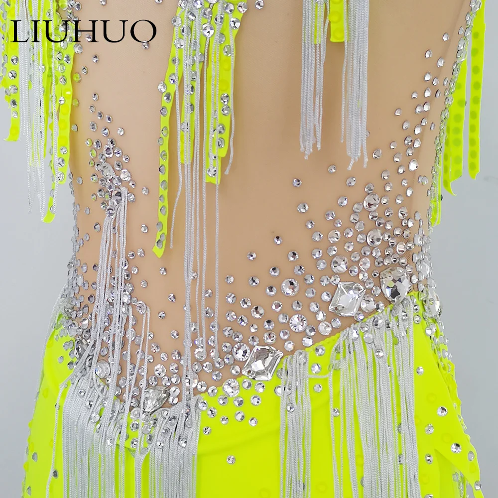 LIUHUO Custom Rhythmic Gymnastics Leotards Manufacturers Direct Sales Artistic Gymnastics Wear Competition Clothes Yellow