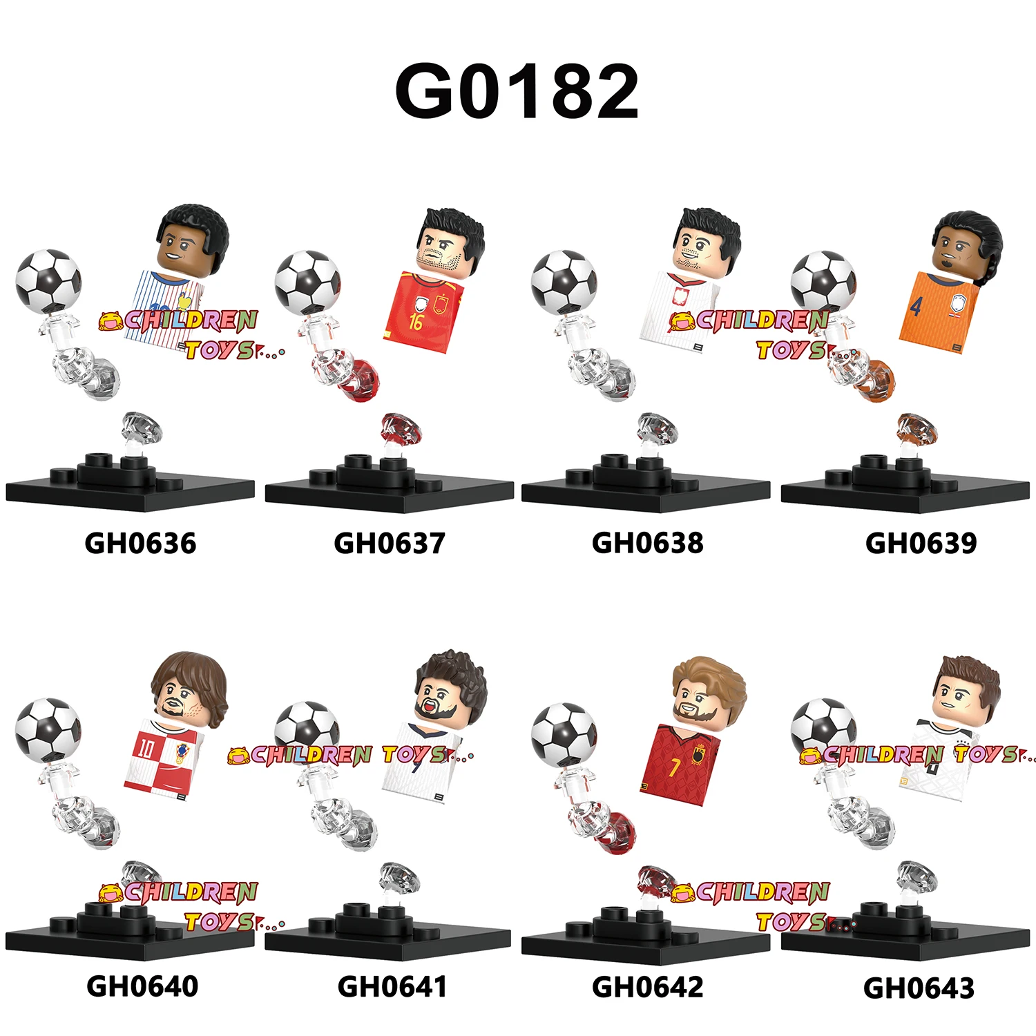 G0182 Messi Mbappe Ronaldo Kroos Kane известный футбольный игрок пластиковый строительный блок игрушечный кирпич для детей подарок унисекс
