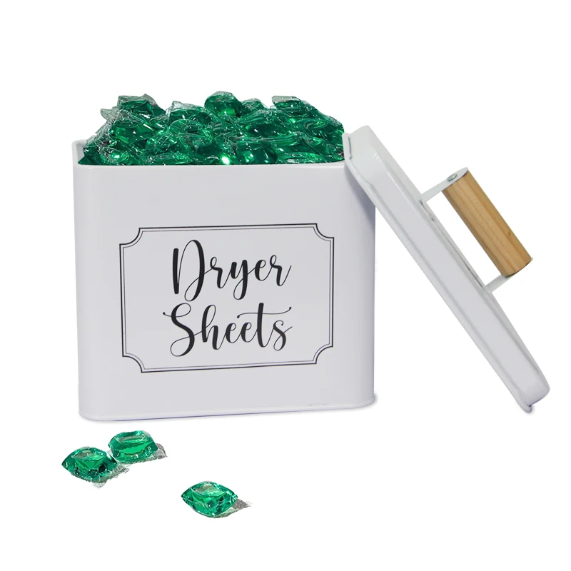 Laundry Powder Container & Dryer Sheet Holder Storage Box Set With Spoon Storage Bin