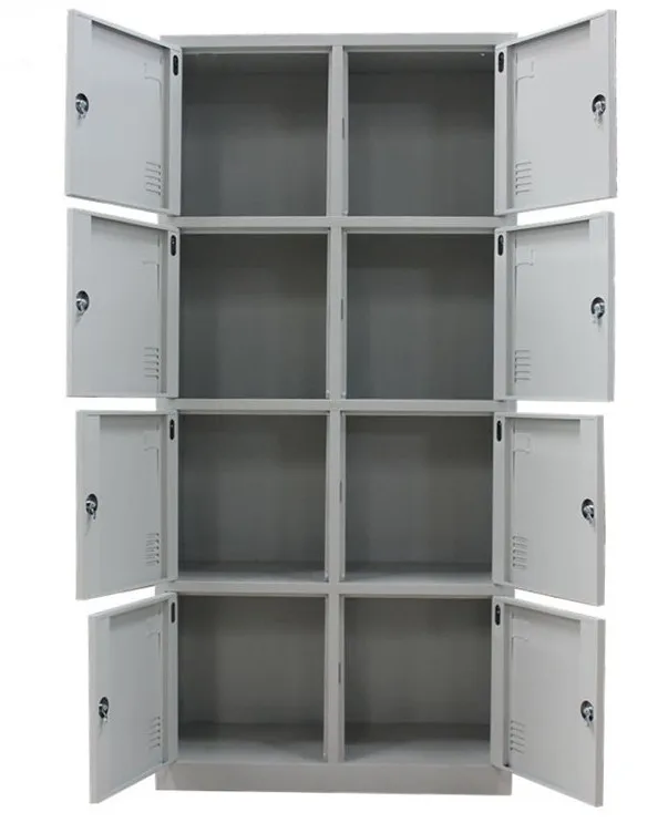 Dubai best selling customized 8 door clothes locker metal or iron workforce storage cabinet