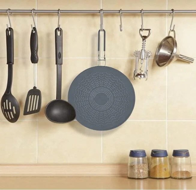 Silicone Splatter Screen Grease Splatter for Frying Pan Multi-Use Pan Cover with Folding Handle Oil Splash Guard