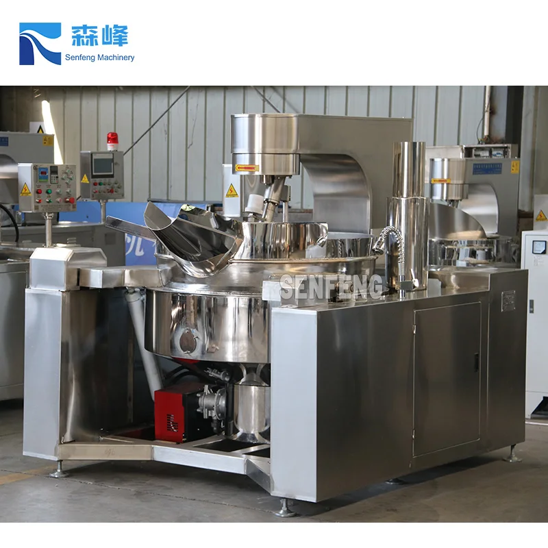 Industrial Double Planetary Sauce Cooking Mixer Machine High Capacity Curry Paste Chili Spice Sauce Making Machine