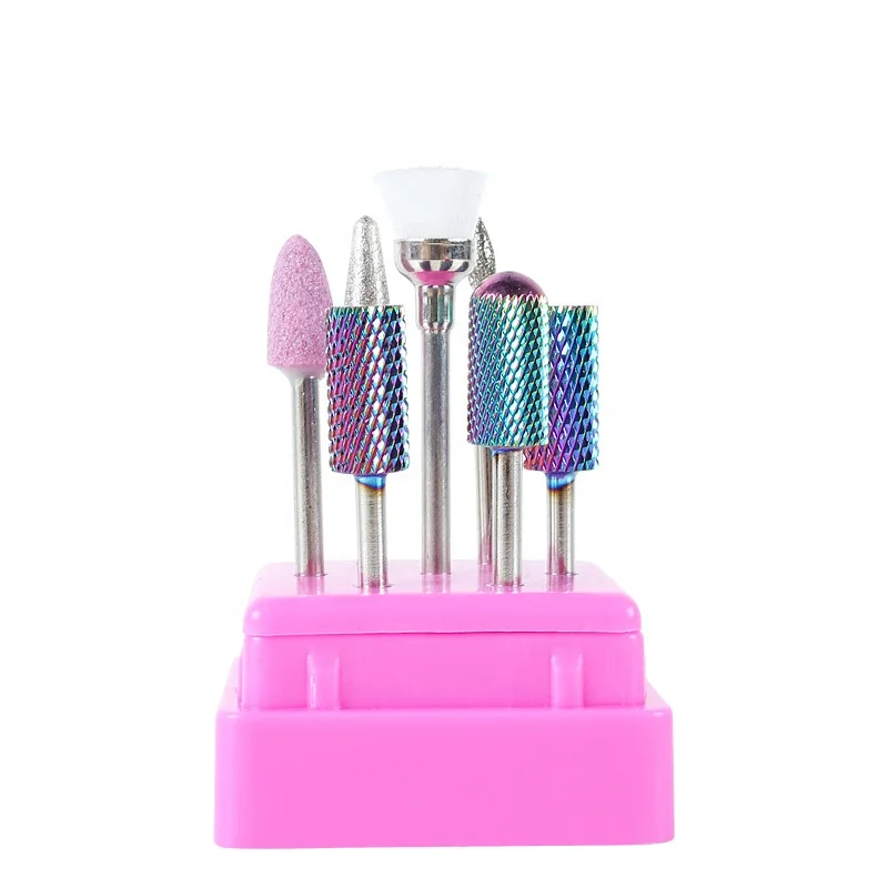Tungsten Carbide Electric Nail Drill Bits Set for Acrylic Nails 3/32 Safety Professional Cuticle Diamond Bits for Manicure efile