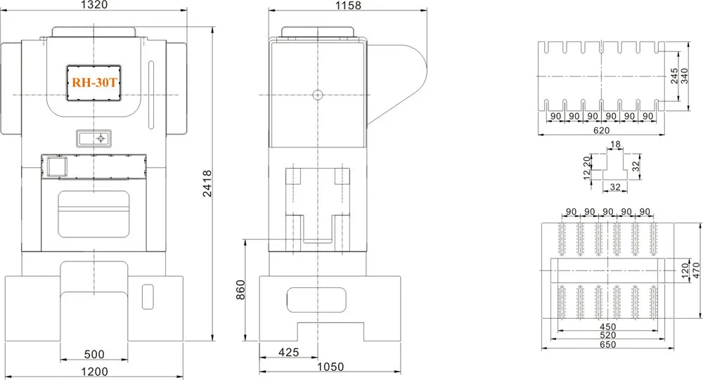 
High Accuracy 30 Tons H frame High Speed Eccentric Press Machine Manufacturer For Automotive Parts Stamping 