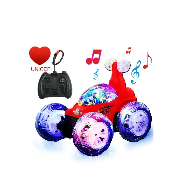 
Amazon hot selling Kids 360 Degree Spinning and Flips stunt toy car remote control car with light and Music kids Christmas Gift 