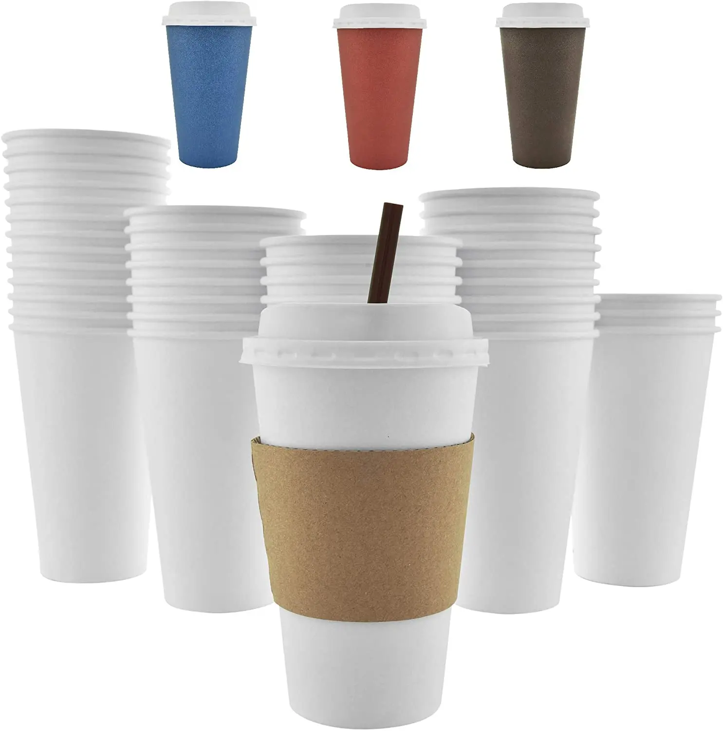 Hot Sale Paper Sleeve For Paper Cups Custom Sleeve With Logo cup with lid