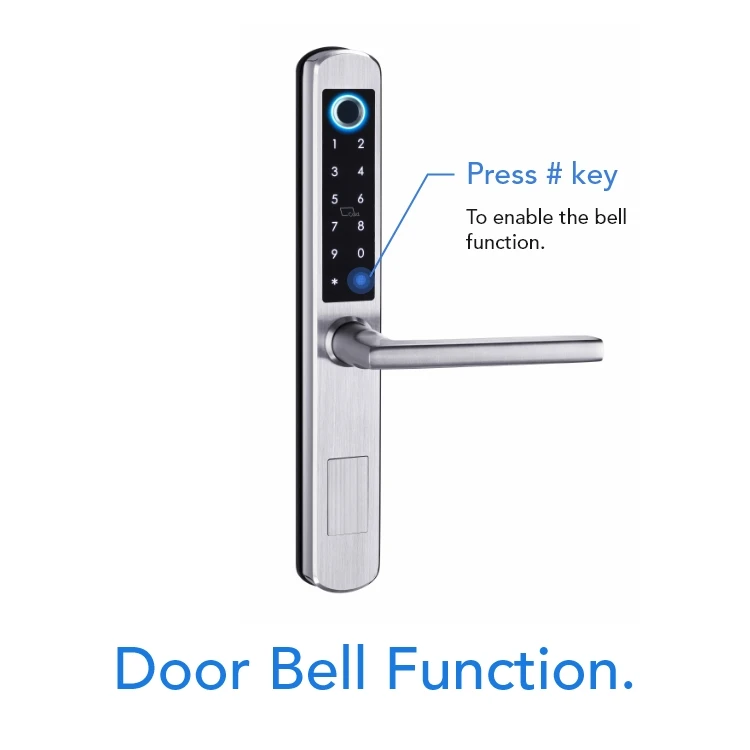 Stainless Steel Secure Smart Hotel Lock Intelligent Biometric Electronic Digital TTlock Tuya Fingerprint Door Lock