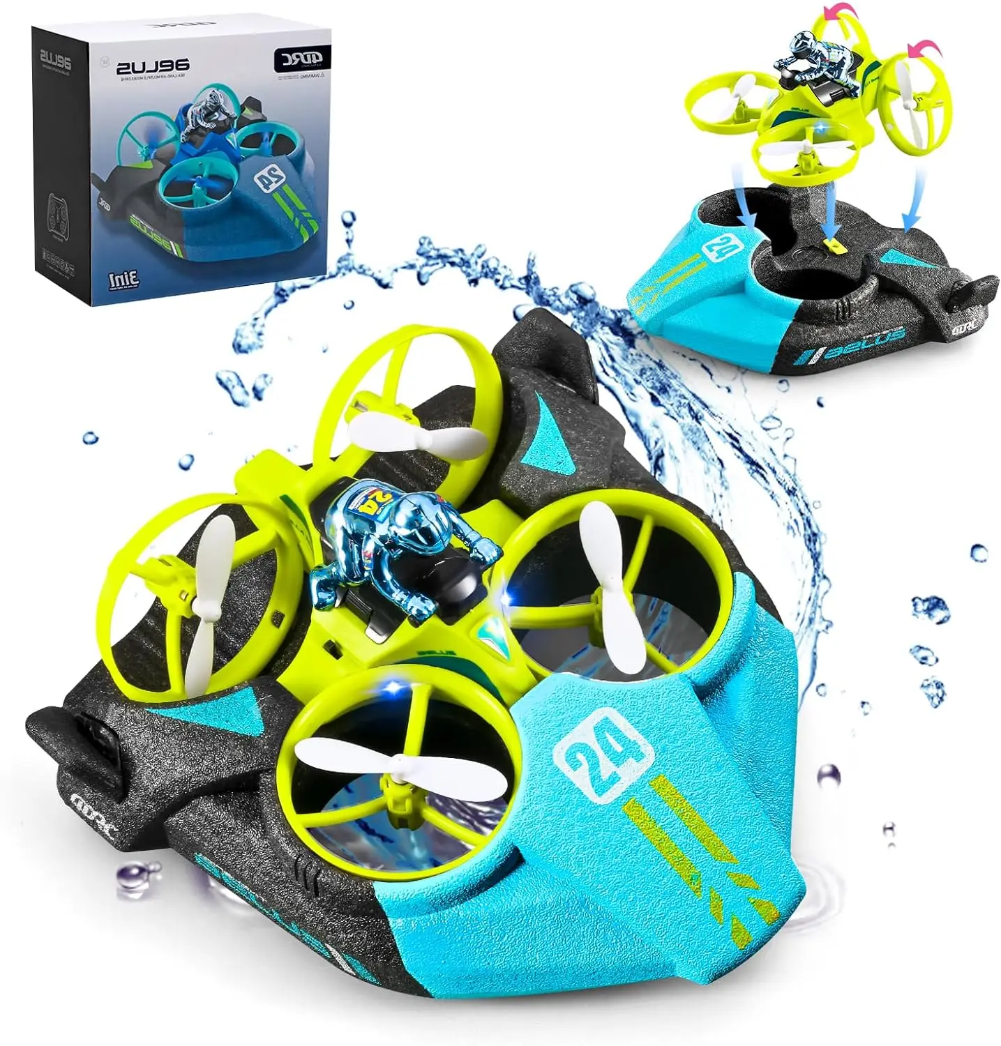 3 in 1 Sea Land Air Flight Remote Control Car Boat RC Quadcopter Drone Aircraft Hovercraft Toy RC Helicopter