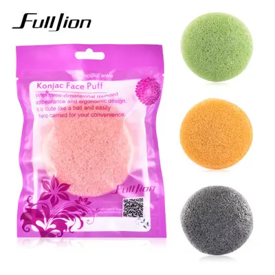  Спонж для лица Fulljion konjac бамбуковый уголь мягкий отшелушивающий контроль жирности очищающая губка Очищающий