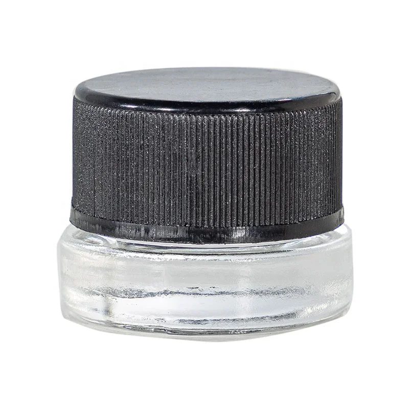 Factory Price Clear Glass Thick Wall Concentrate Jars 3g 5g 7g 9g with Child Resistant PP Closures