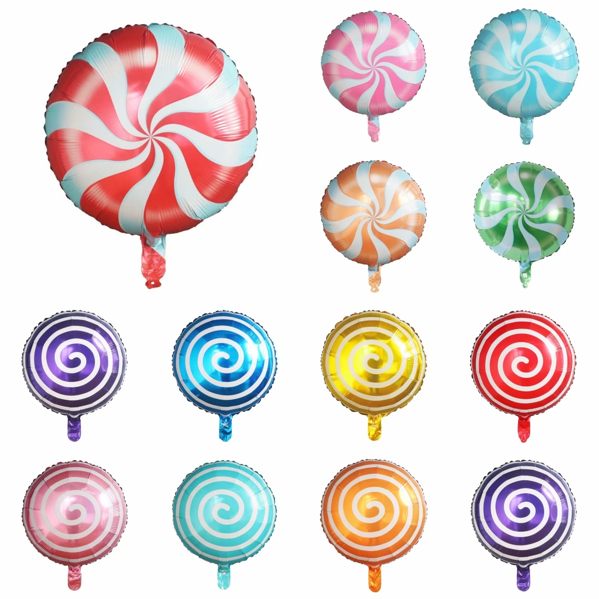 Christmas Foil Balloons Large Candy Cane Swirl Mylar Balloon with Ribbons Red Green Birthday Party Decorations