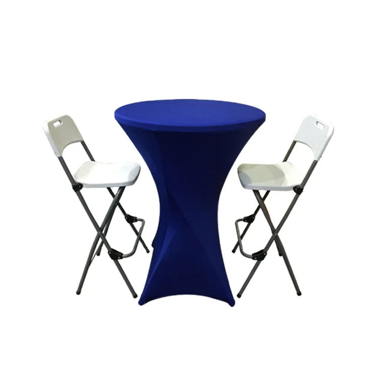 Good Quality 31.5' White Round Plastic HDPE Folding Cocktail Table For Events Bar Home Party Cafe