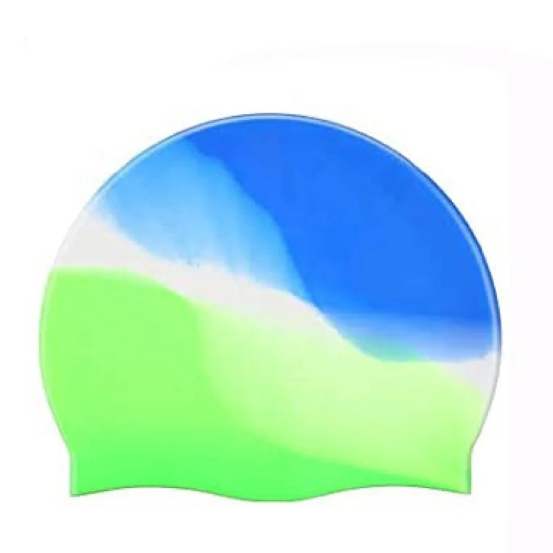 Custom printed logo silicone swim hat adult and youth silicone cap mixed colors waterproof hair care swimming cap