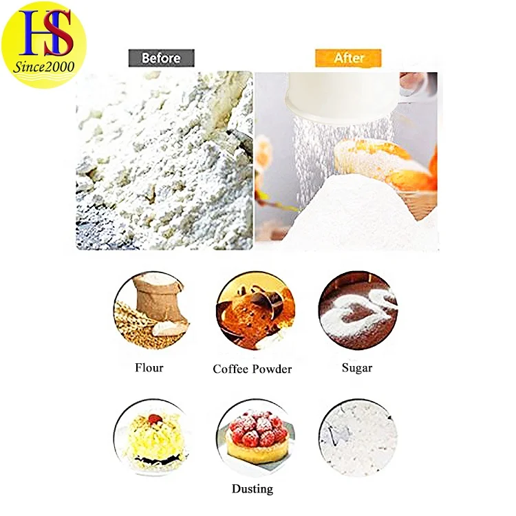 Stainless Steel Sugar Powder Sieve 60 Mesh Hand Crank Plastic Flour Sifter