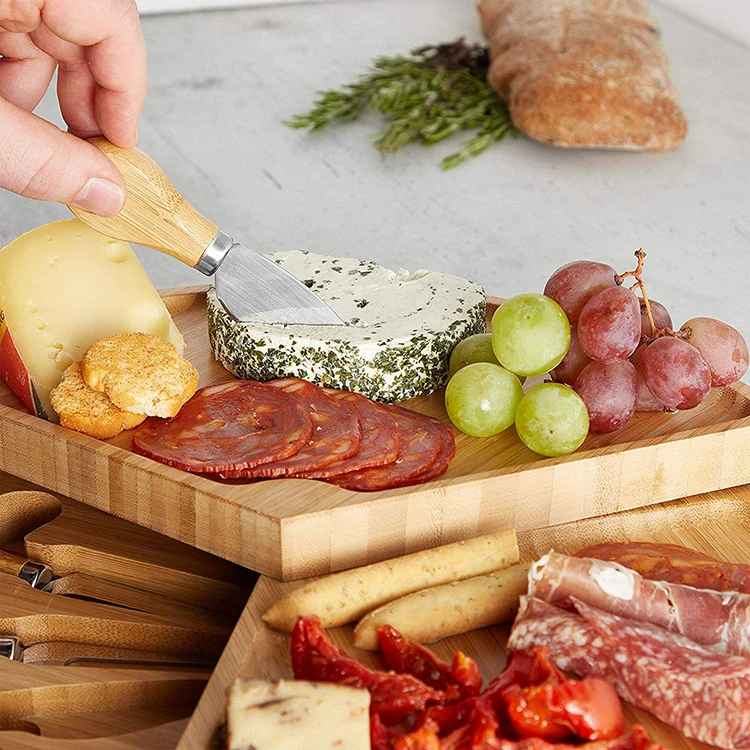 Customizable Round  Cheese Board Good Cook Cutting Bamboo Cheese Board