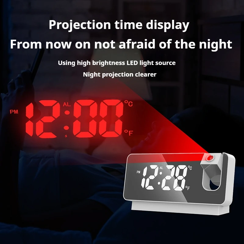 Wholesale Multi-Function LED Electronic Clock Large Screen with Adjustable Brightness Projection Alarm Mute Desktop Clock