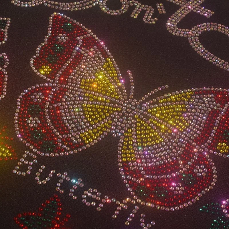 Butterfly hot stamping clothing DIY design hot stamping diamond pattern Rhinestone heat transfer printing design