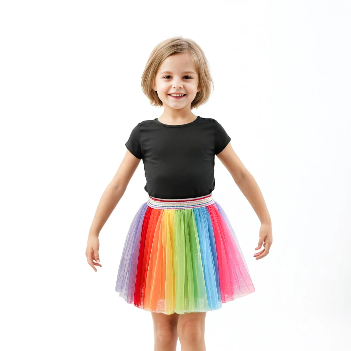Kids Rainbow Skirt 1-10 Years Ballet Tutu 2024 Cotton Toddler Pleated Skirts for Girls Multi Color Tutu Infant Girl Tulle Skirt