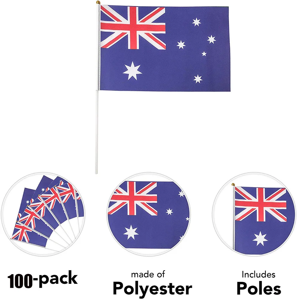 Australia Flag Hand Held Shake Small Mini Flag 14*21cm 8.2*5.5 Inch Australian Hand Waving Flag