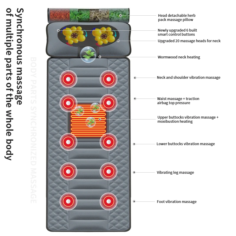 Hot Sale Electric massage therapy mattress Acupressure Body Massage Mattress for relaxing Massager
