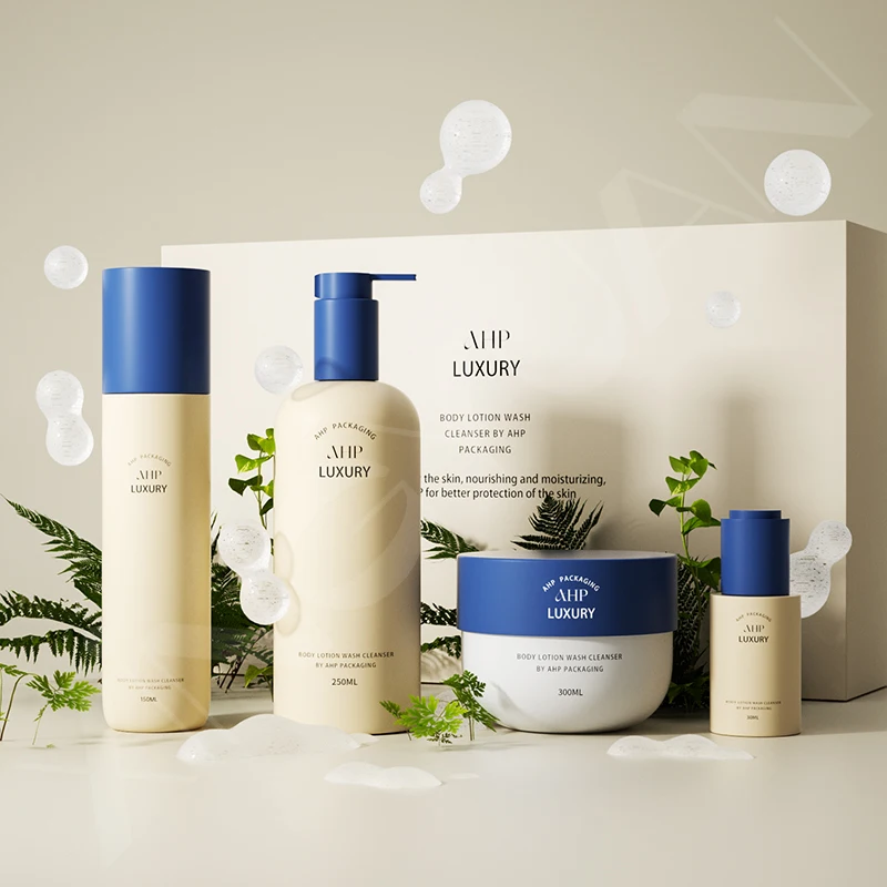 luxury plastic bottles for shampoo and conditioner skincare body cream shower gel packaging bottle 250ml body wash packaging