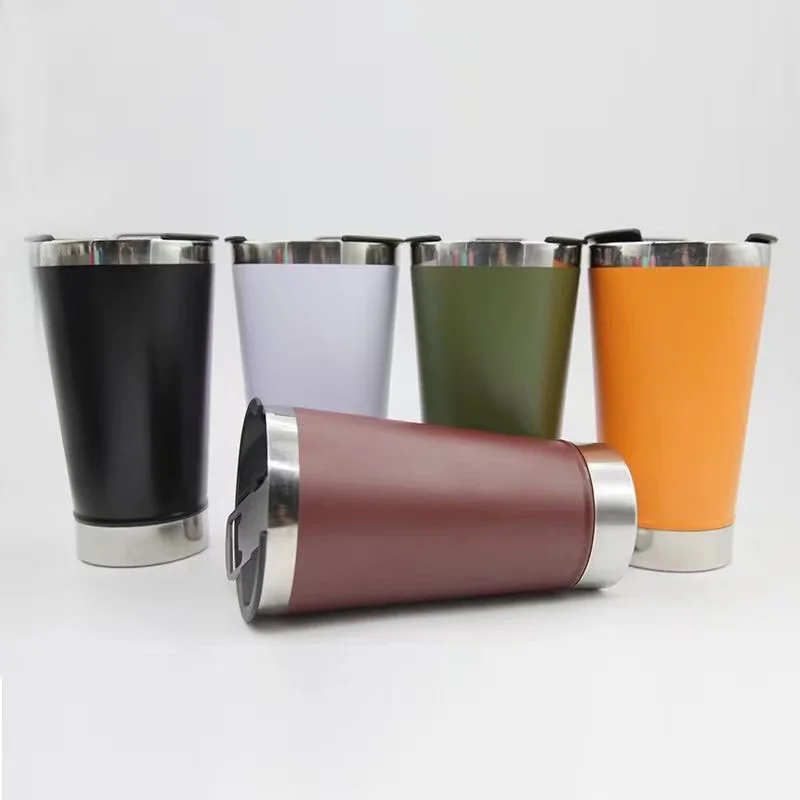 Eco friendly double walled 304 stainless steel vacuum Stanley beer mug travel beer cup with bottle opener 16oz