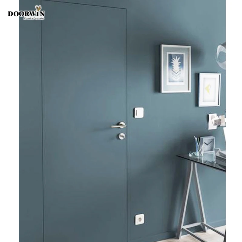 China Professional manufacturer Frameless secret doors wood veneer invisible flush wooden concealed hidden room invisible door