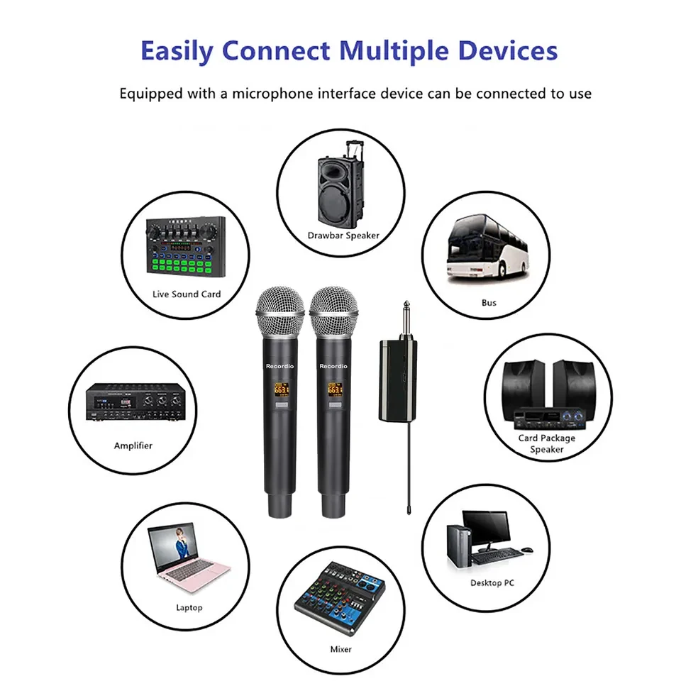 GAW-58B Wireless Usb Microphone Karaoke Speaker Performance Outdoor Audio DJ Singing Ktv Conference With Receiver Mic