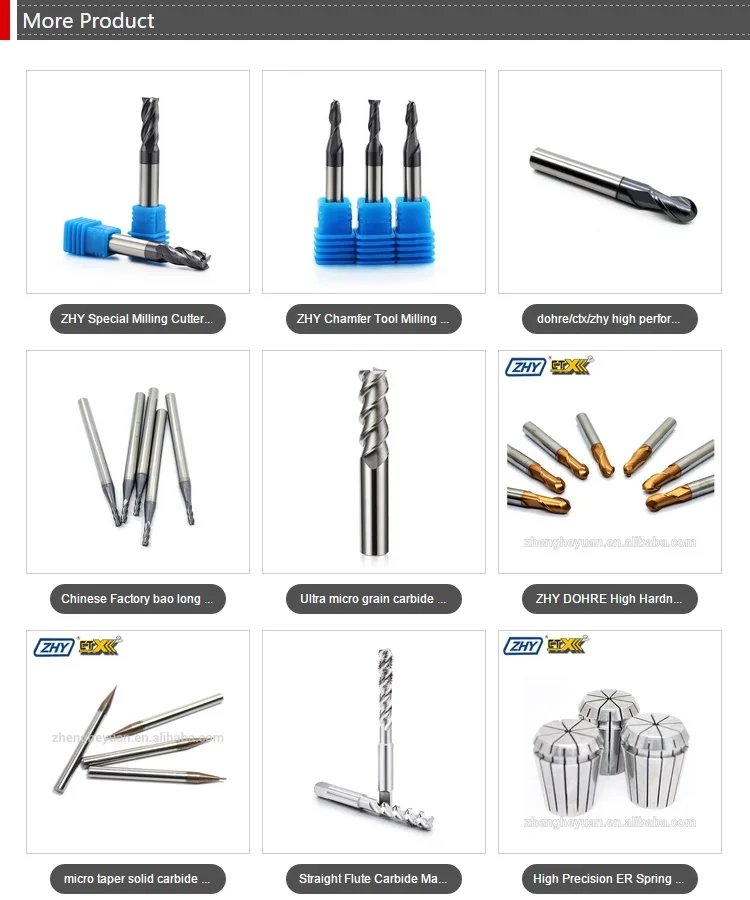 ZHY Professional long neck ball nose 55 degree end milling cutter solid carbide end mills