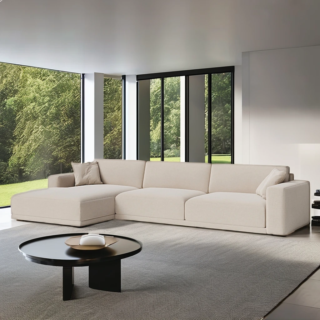 Ferly Factory Direct Sale  Sofa L Shape Modern White Sectional Sofa Sets For Living Room