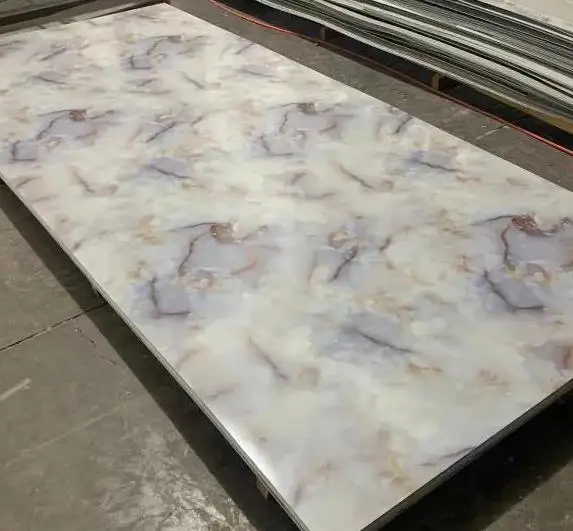 Waterproof Wholesale price high glossy 1220*2440mm*3mm marble PVC sheets for wall decoration