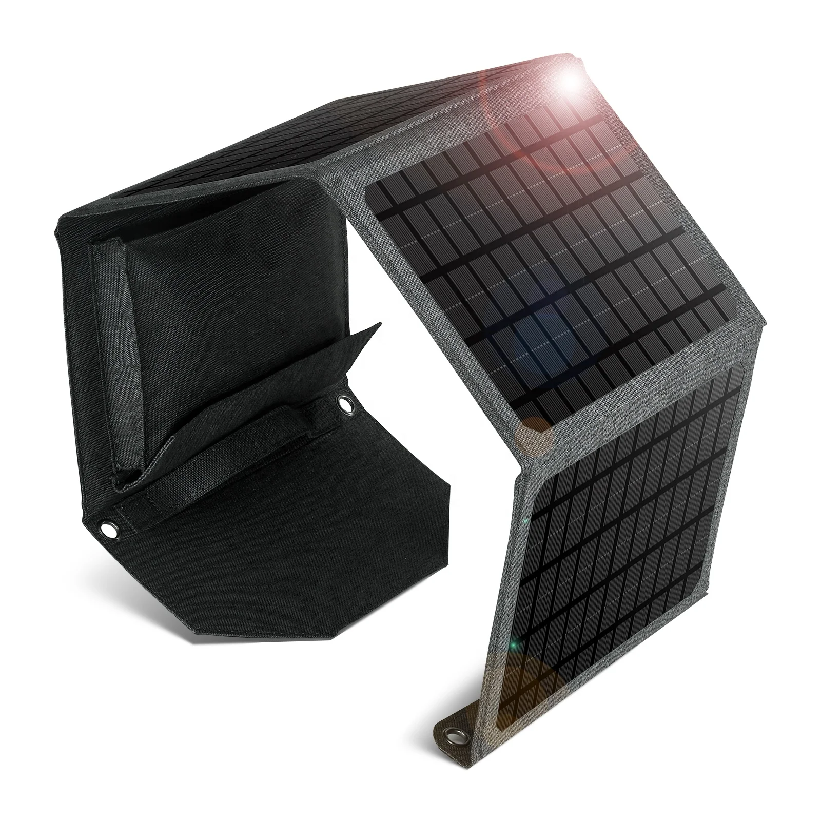 Portable 18W Solar Charger Foldable Wireless Power Bank 3 Folds 18W Solar Charger Waterproof Silicon Cells Foldable Solar Panels