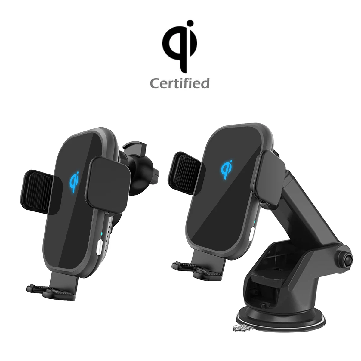 2023 New Automatic Induction Clamping Car Charger Mount 15w Sensor Auto Wireless Clamp Car Phone Charger Holder For