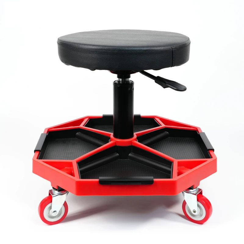 Скатываемое сиденье регулируемый по высоте гаражный верстак с магнитным лотком для инструментов подходит ремонта автомобиля детализировать удобно