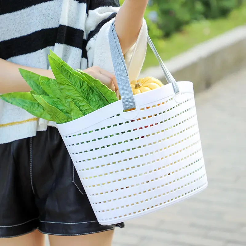 Kitchen Vegetables Storage Basket Portable Picnic Food Storage Basket Hand Held Shopping Basket