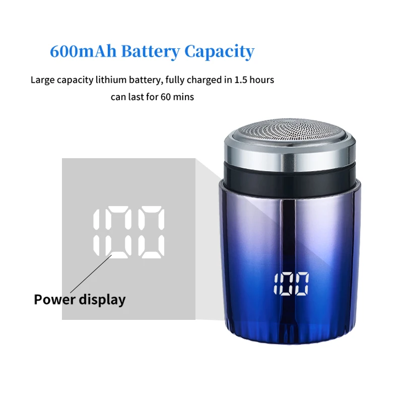 Travel Portable Usb Rechargeable Mini Rotary Shaver Electric Shaver Machine For Men